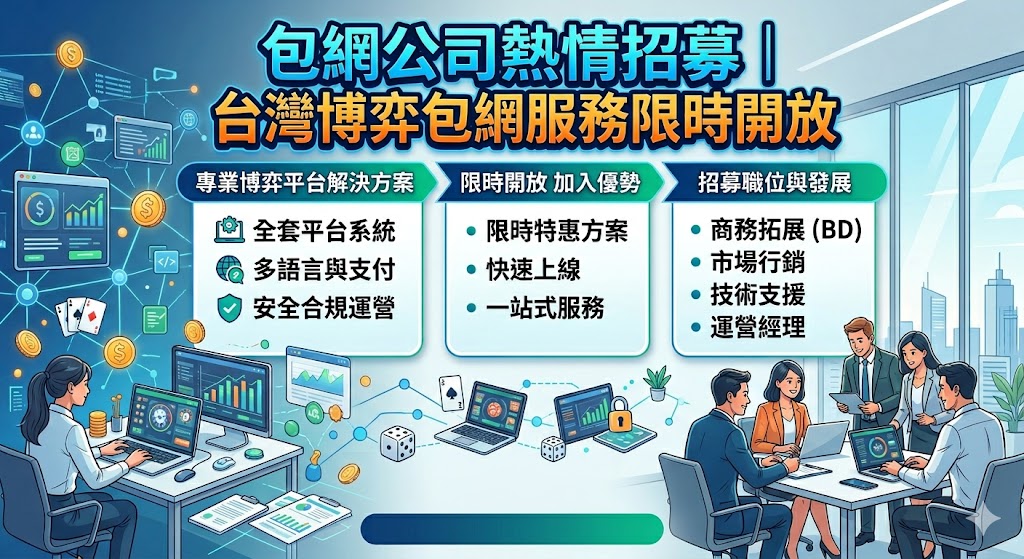 包網公司熱情招募｜台灣博弈包網服務限時開放